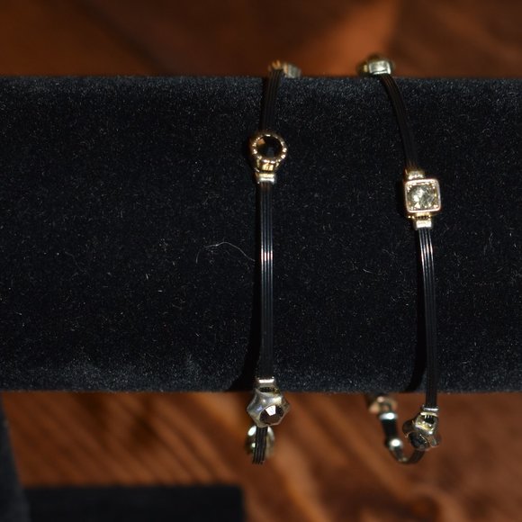 Jewelry - ❤ 4/$12 Pair of Black/Stone Bracelets